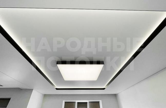 двухуровневый натяжной потолок конструкция
